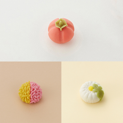サービス箱入生菓子3個入(木練柿・紅葉重ね・山路の菊)＜10月8日受け取り＞