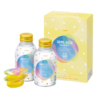 「カルピス(R)ゼリー」と発酵ソース2本セット(りんご酢＆白桃)