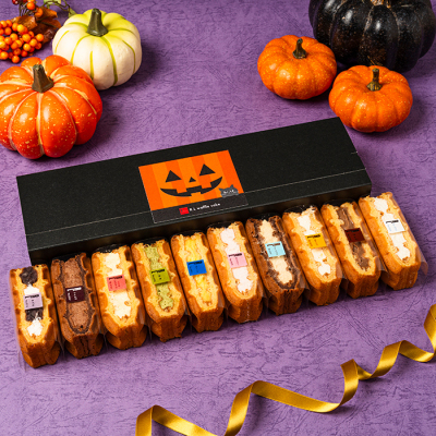ワッフルケーキ ハロウィン10個セット（ハロウィンシール付き）
