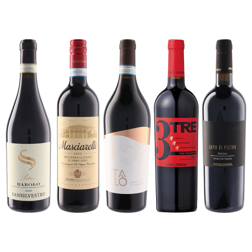 阪急の和洋酒セレクション 【9】バローロ&金賞受賞イタリアワイン5本セット FD1 阪急の和洋酒セレクション 【9】バローロ&金賞受賞イタリアワイン5本セット FD1