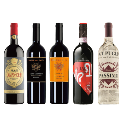 【14】マァジの人気商品が入ったイタリア選抜赤ワイン5本セット