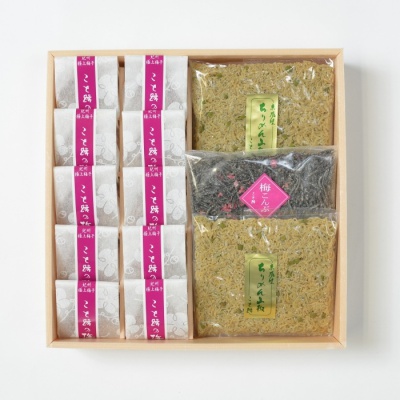 ちりめん山椒・紀州特選大粒梅・昆布詰合せ