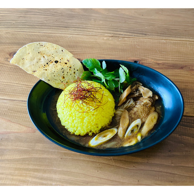 比内地鶏きりたんぽ鍋のお出汁で作ったスープカレー