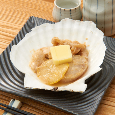ホタテ「潤帆」レモンバター添え コシヒカリ味噌漬