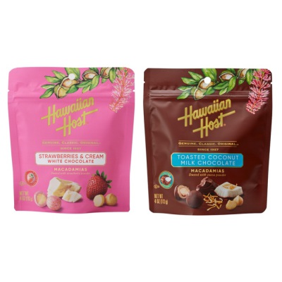 ハワイアンホーストプレミアムマカダミアナッツチョコレート 豪華2種セット2 (ストロベリー&クリーム 113g 、トーステッドココナッツ 113g)
