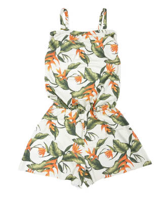 トロピカル柄オールインワン水着