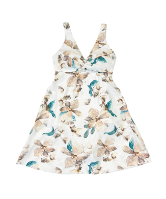 ラグジィフラワーAラインワンピース水着