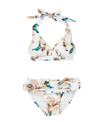 ラグジィフラワーサッシュホルターネックビキニ