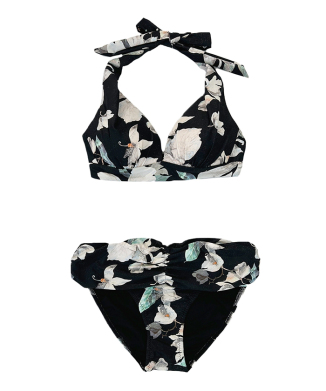 ラグジィフラワーサッシュホルターネックビキニ
