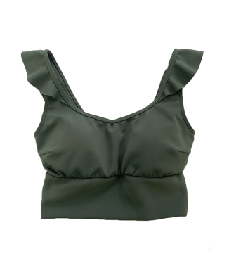 無地フリルショルダーブラ