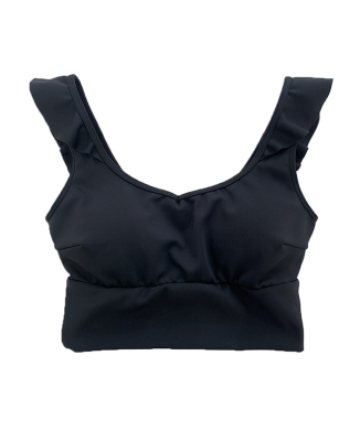 無地フリルショルダーブラ