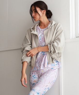 ダンボールニットUVカットクロップド丈パーカー