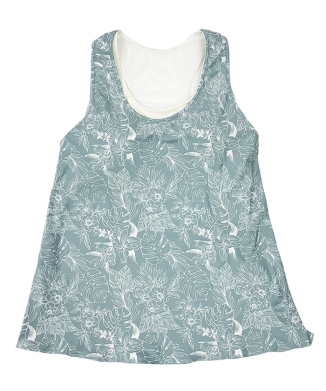 線画フラワーレイヤードタンクブラ