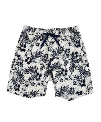 ヴィンテージアロハ柄ミディアム丈メンズサーフパンツ