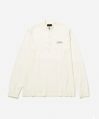 Knitted Half Zip LS Mock