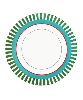 MITSUKO / Dinner Plate / Green Stripe Rim