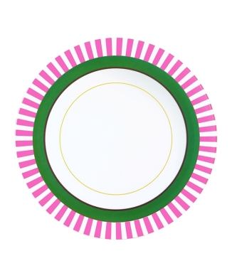 MITSUKO / Dinner Plate / Pink Stripe Rim