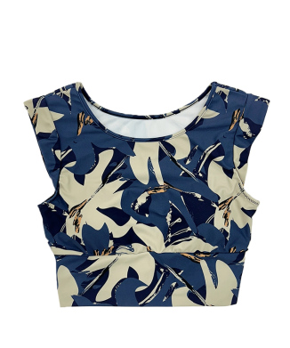 抽象柄プチスリーブブラ