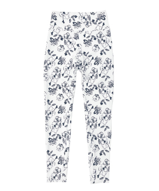 モノクロ線画フラワープレーンレギュラーレギンス