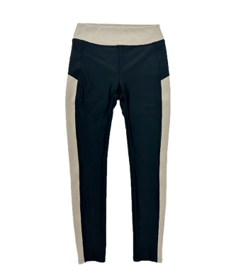 バイカラー異素材ミックスデザインレギンス