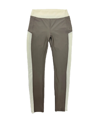 バイカラー異素材ミックスデザインレギンス