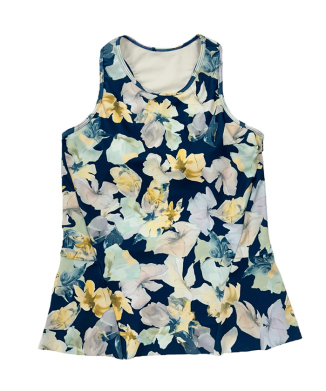 スプリングフラワーペプラムタンクブラトップス