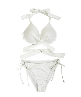 無地クロッシーワイヤースタイルアップビキニ