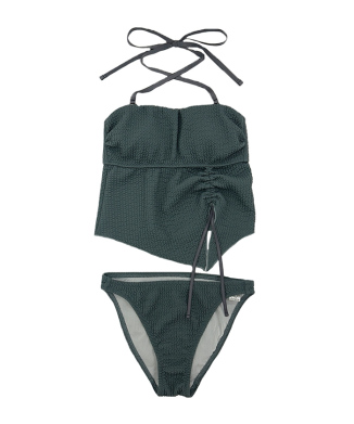 ワッフルニット素材ベアトップビキニ/ベアキニ