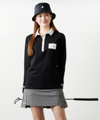 WOMENS BICOLOR L/S POLOウィメンズ バイカラー長袖ポロ