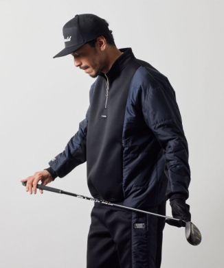 PUFFER SLEEVE HALF ZIP BLOUSON