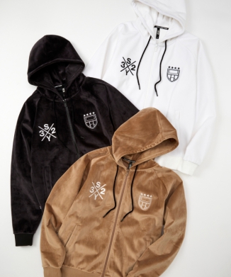 VELOUR 3 LAYER ZIP HOODIE