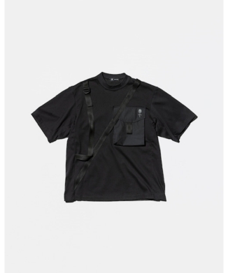 <セール価格＞オールモストブラックコラボ　HYBRID PLATING COTTON POLYESTER T-SHIRT