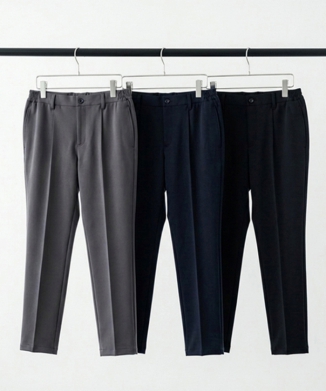 STRETCH JERSEY TAPERED PANTS