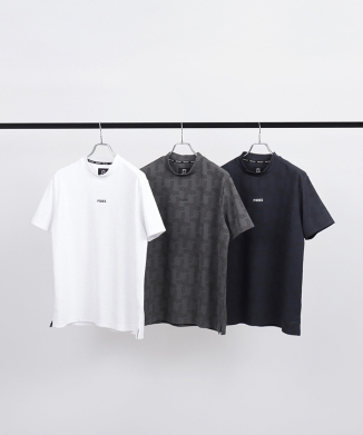 JACQUARD MOCK NECK S/S