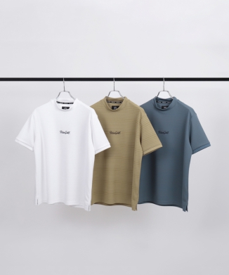 JACQUARD BORDER MOCK NECK S/S