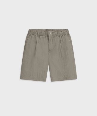 Crinkle-Finish Woven Wide Shorts