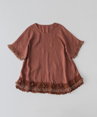 Linen Hem Lace Top