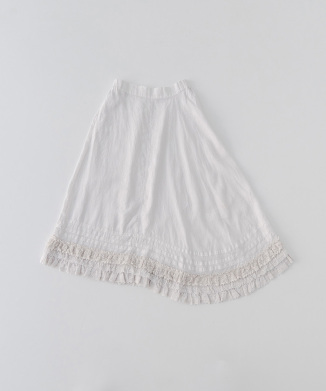 Linen Hem Lace Skirt