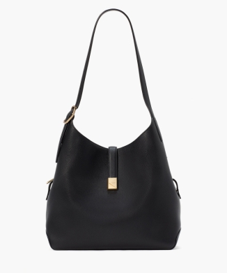 deco pebbled leather large shoulder bag