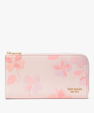 DEVIN SPRING PANSIES ZIP AROUND CONTINENTAL WALLET