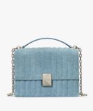 DECO QUILTED DENIM SUEDE CHAIN SHOULDERデコ キルテッド デニム スエード チェーン ショルダー