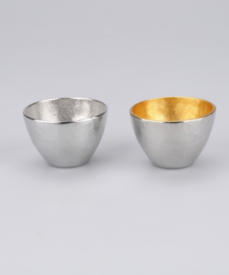 能作/ぐい呑 錫・金箔セット(化粧箱入)