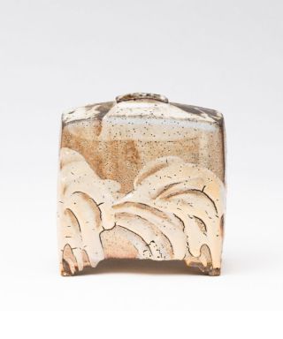 耀変志埜扁壷　YOHEN SHINO Rectungular Vase