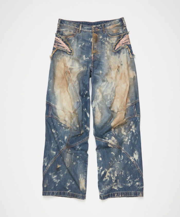 Acne Studios プリントデニムトラウザー Acne Studios - デニムカーゴトラウザーズ - ミッドブルー