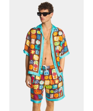 Summer Lovers Drop Shoulder Printed Bowling Shirt