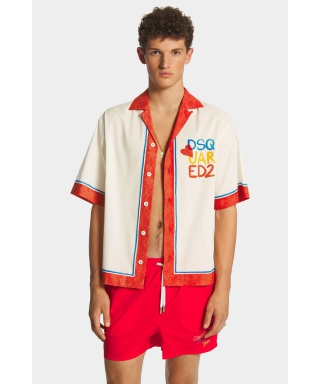 Summer Lovers Drop Shoulder Muslin Bowling Shirt