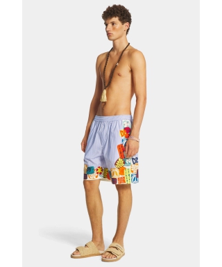 Summer Lovers Elastic Pinstripe Boxer Shorts