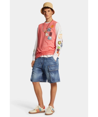 Summer Lovers Medium Wash Loose Cargo Shorts