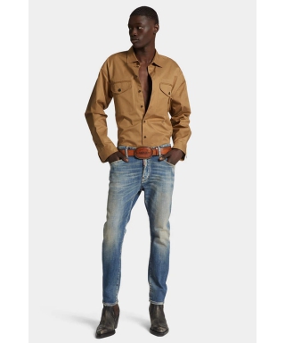 Medium Sandy Wash Skater Jeans