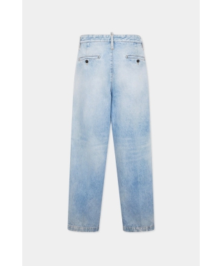 Light Clean Wash One Pleat Denim Pant